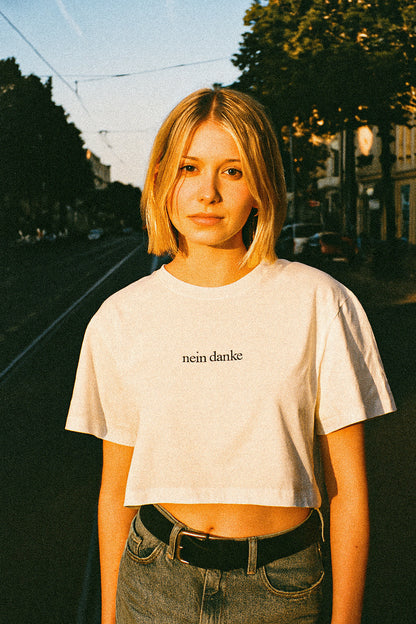 Nein Danke Women’s Heavyweight Boxy White Tee