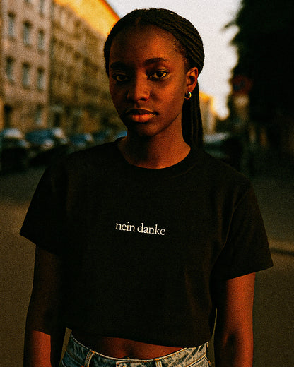 Nein Danke Women’s Heavyweight Boxy Black Tee